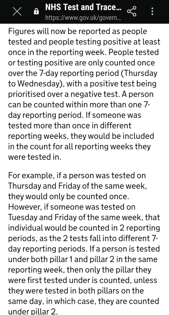 UK governemnt explanantion of its covid testing protocol